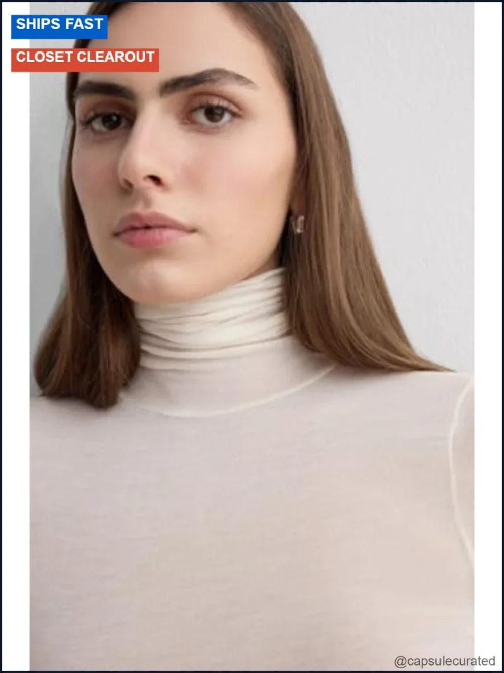 Long Sleeve High Collar Bodysuit in Modal Ultralight with Cashmere